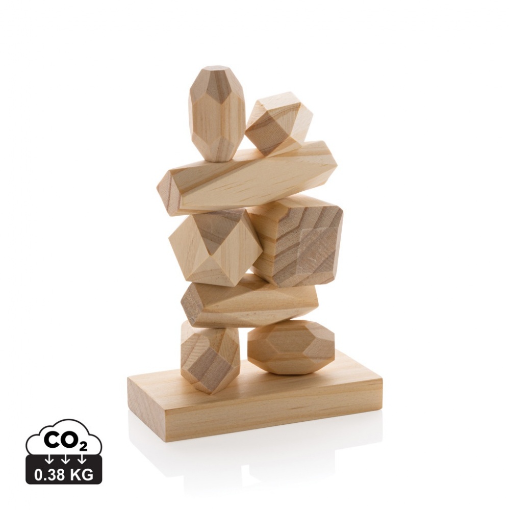 Logotrade advertising product image of: Ukiyo Crios wooden balancing rocks in pouch