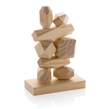 Logo trade corporate gifts picture of: Ukiyo Crios wooden balancing rocks in pouch