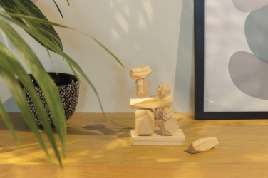 Logo trade promotional merchandise picture of: Ukiyo Crios wooden balancing rocks in pouch