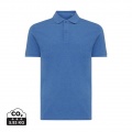 Iqoniq Yosemite recycled cotton pique polo, heather blue