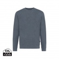 Iqoniq Denali recycled cotton crew neck undyed, heather navy