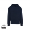 Iqoniq Yoho recycled cotton relaxed hoodie, navy