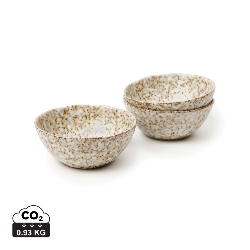 Logo trade promotional merchandise photo of: VINGA Nuvem stoneware mini bowl, 3 pcs set