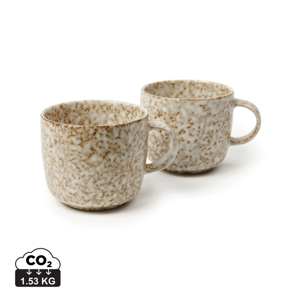 Logo trade promotional product photo of: VINGA Nuvem stoneware mug, 2 pcs set