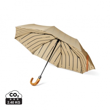 Logo trade promotional merchandise image of: VINGA Bosler AWARE™ recycled pet 21" foldable umbrella