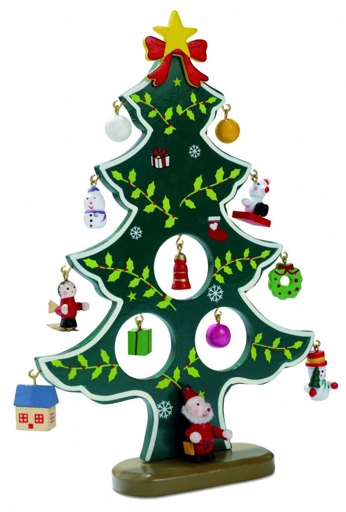 Logo trade business gifts image of: Wooden xmas tree decoration