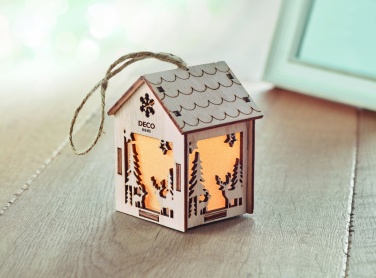 Logo trade promotional items image of: MDF house with light