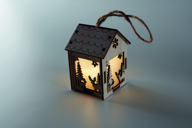 Logo trade promotional giveaways image of: MDF house with light