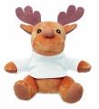 Plush reindeer with hoodie, White