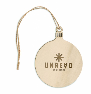 Logo trade promotional items image of: Wooden Tree bauble hanger