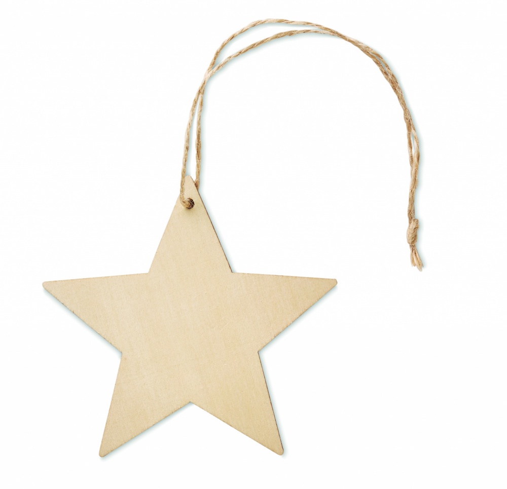 Logo trade advertising products image of: Wooden star shaped hanger