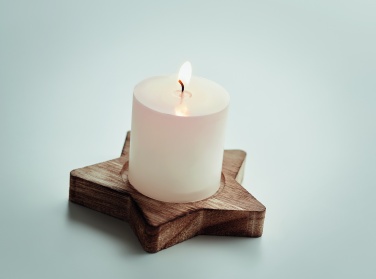 Logo trade promotional gifts image of: Candle on star wooden base