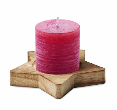 Logo trade promotional gifts image of: Candle on star wooden base