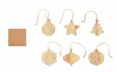 Logotrade promotional item picture of: Set of wooden Xmas ornaments