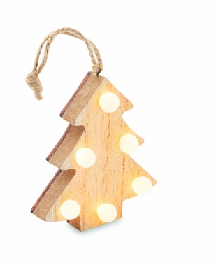 Logo trade promotional gift photo of: Wooden weed tree with lights