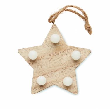 Logo trade promotional items image of: Wooden weed star with lights