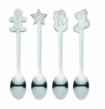 Logotrade promotional merchandise image of: Set of 4 Christmas tea spoon