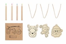 Drawing wooden ornaments set