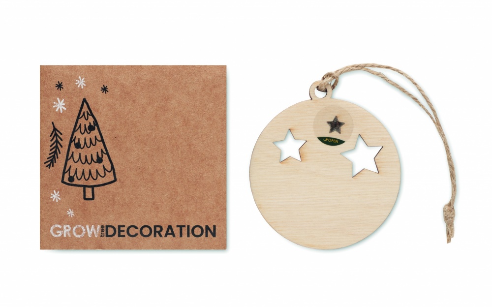 Logotrade promotional item picture of: Wooden bauble shape hanger