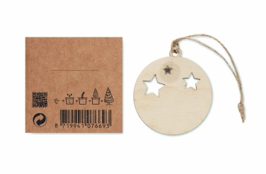 Logo trade promotional giveaway photo of: Wooden bauble shape hanger