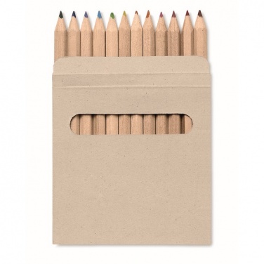 Logo trade promotional merchandise image of: 12 coloured pencils set