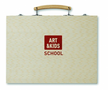 Logo trade promotional merchandise image of: Artist's set in wooden box