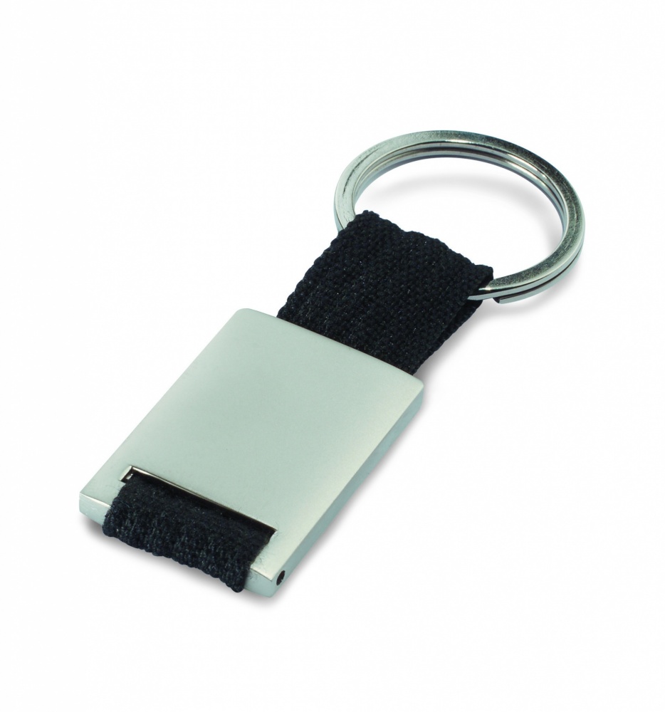 Logo trade promotional merchandise photo of: Metal rectangular key ring Espoo