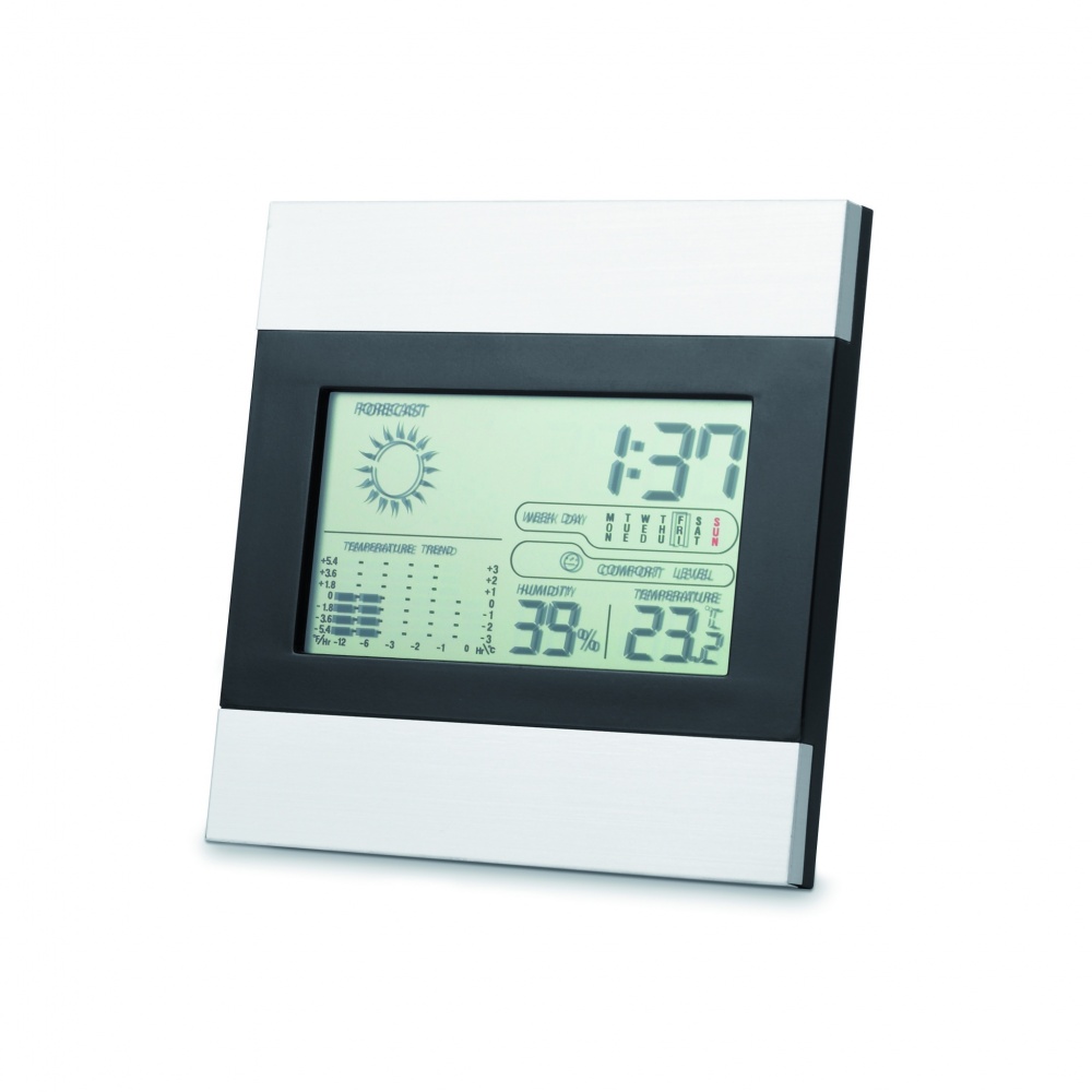 Logo trade promotional giveaways picture of: Weather station and clock