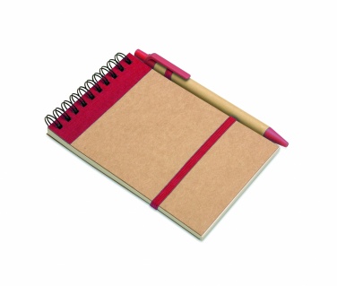 Logo trade promotional products image of: A6 recycled notepad with pen