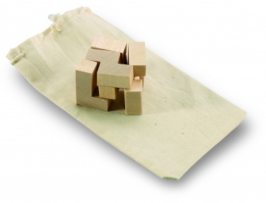 Logo trade promotional item photo of: Wooden puzzle in cotton pouch