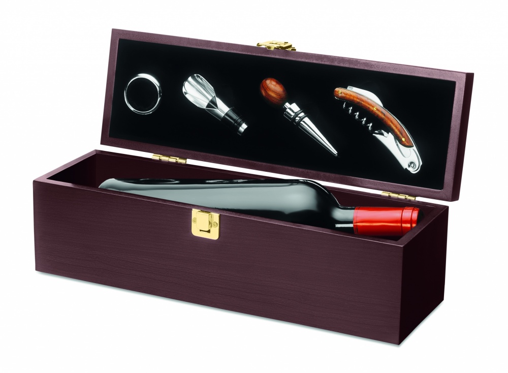 Logo trade advertising products image of: Wine set in wine box