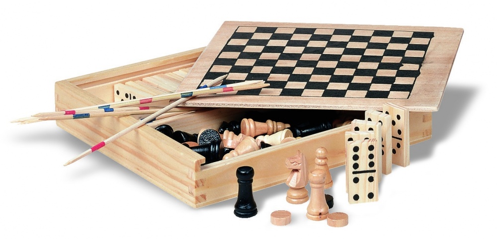 Logo trade promotional products image of: 4 games in wooden box