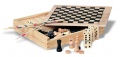 4 games in wooden box, Wood