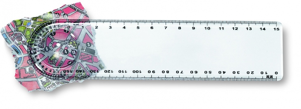 Logo trade advertising products image of: Ruler with magnifier