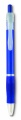 Ball pen with rubber grip, Transparent Blue