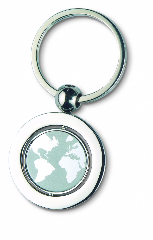 Logo trade advertising product photo of: Globe metal key ring  WORLD