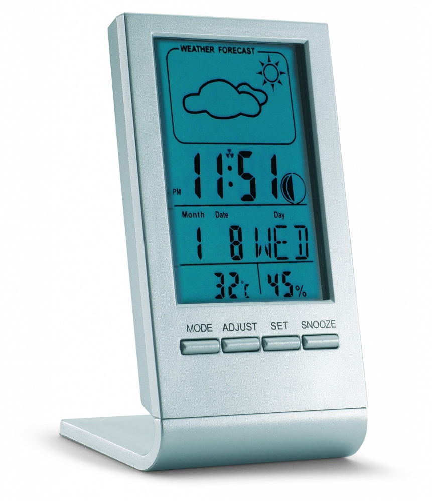 Logo trade promotional giveaway photo of: Weather station with blue LCD