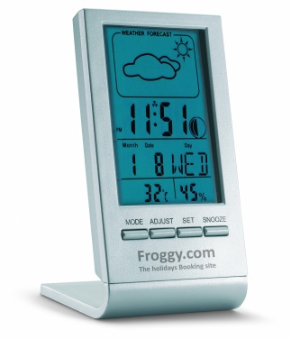 Logo trade promotional merchandise picture of: Weather station with blue LCD