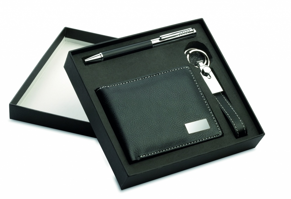 Logo trade corporate gifts picture of: Ball pen key ring and wallet