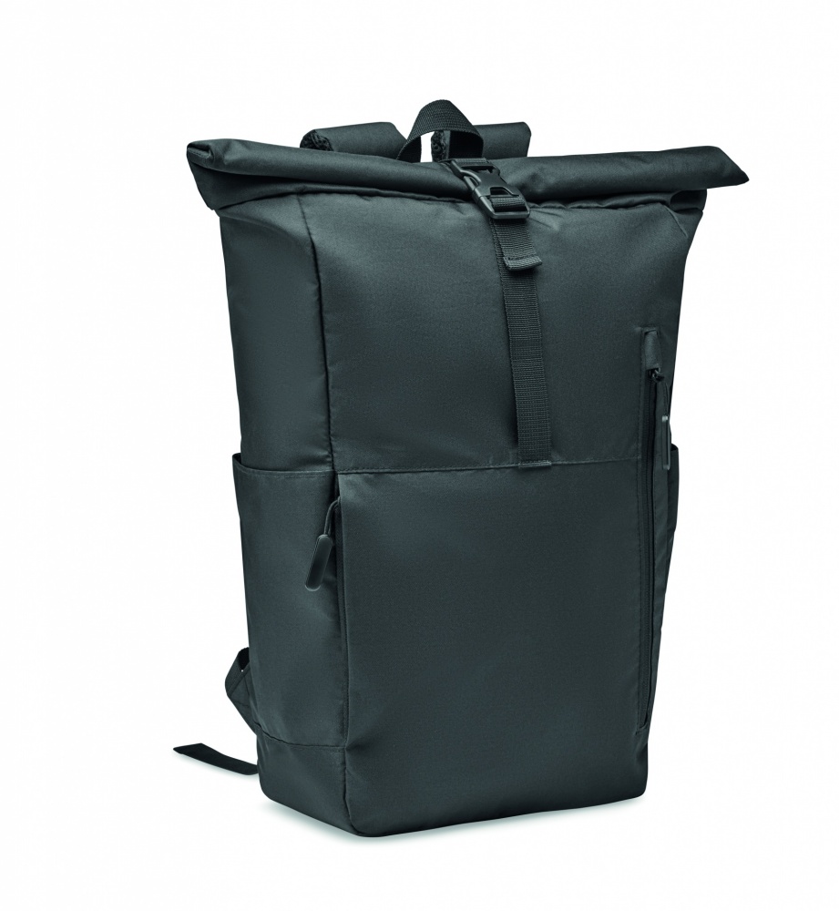 Logotrade promotional gift image of: 300D RPET rolltop backpack