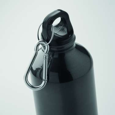 Logotrade business gifts photo of: 500 ml single-walled water bottle made of recycled aluminum with a carabiner