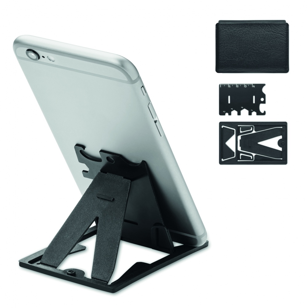 Logo trade promotional giveaways picture of: Multi-tool pocket phone stand