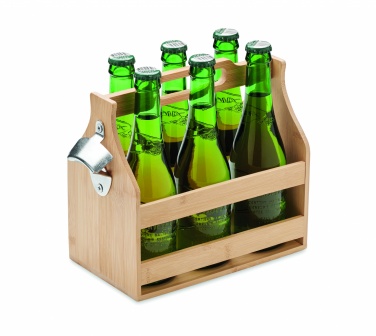 Logo trade promotional giveaways image of: 6 beer crate in bamboo