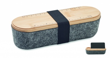 Logo trade business gift photo of: RPET felt pencil case with lid