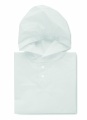 PEVA kid rain coat with hood, White