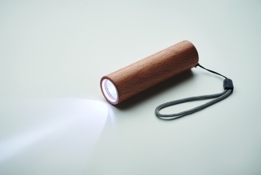 Logotrade promotional products photo of: Beech wood rechargeable torch