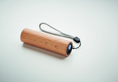 Logo trade promotional merchandise image of: Beech wood rechargeable torch