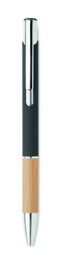 Logotrade business gift image of: Ballpoint pen made of aluminum with a bamboo grip