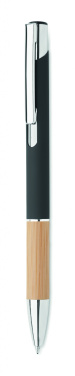 Logo trade promotional item photo of: Ballpoint pen made of aluminum with a bamboo grip