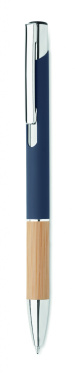 Logo trade promotional merchandise photo of: Ballpoint pen made of aluminum with a bamboo grip